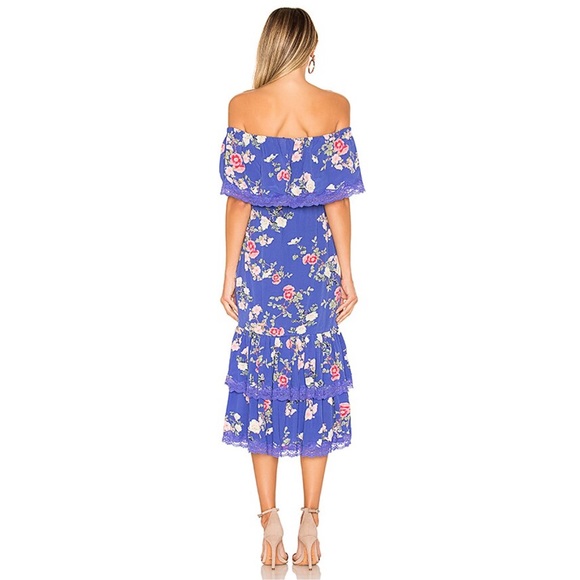 NWT Lovers + Friends Elouise Off Shoulder Floral Midi Dress - Picture 4 of 13